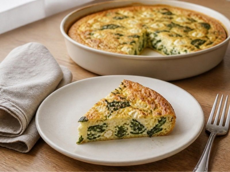 Frittata épinards-feta au four