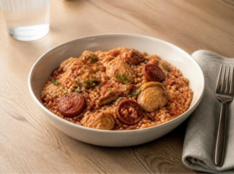 Arroz de frango (riz au poulet et chouriço)