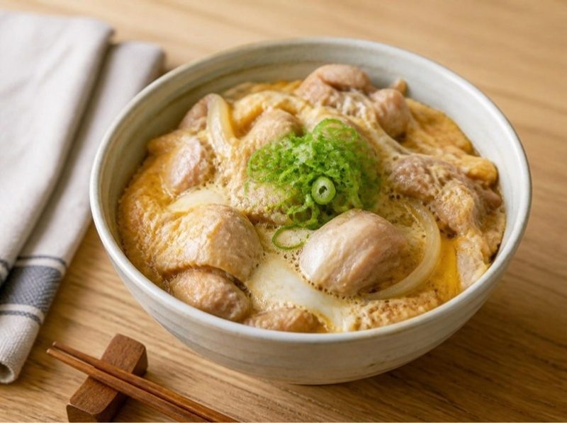 Oyakodon (bol de riz, poulet et œufs)