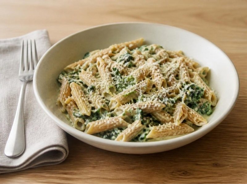 Pâtes crémeuses aux épinards et parmesan