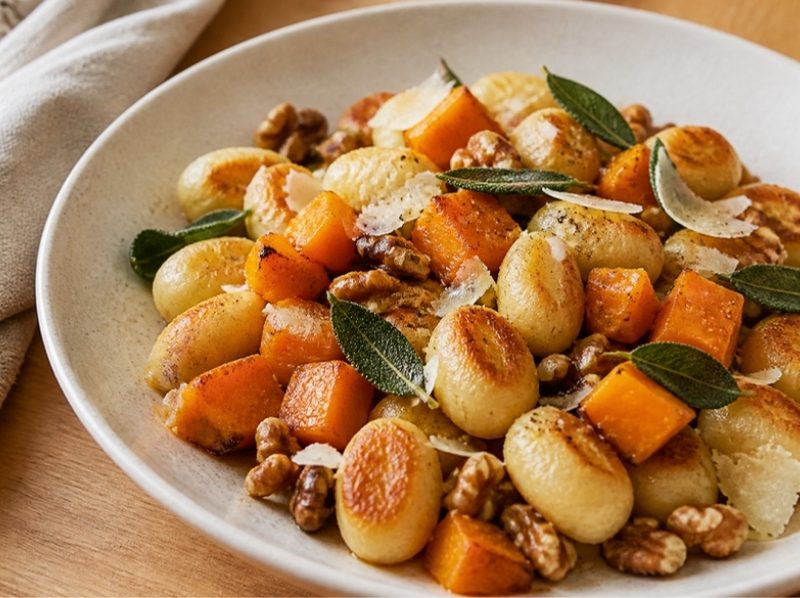 Gnocchi poêlés, butternut rôtie, sauge et noix