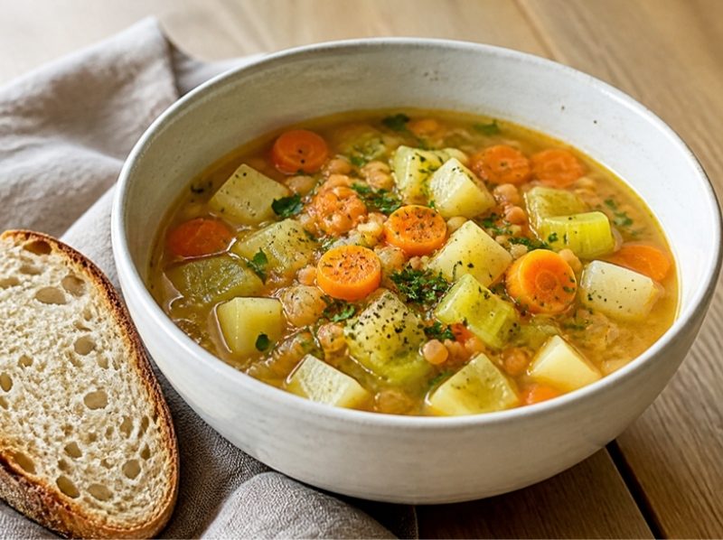 Soupe paysanne aux légumes d’hiver et lentilles corail