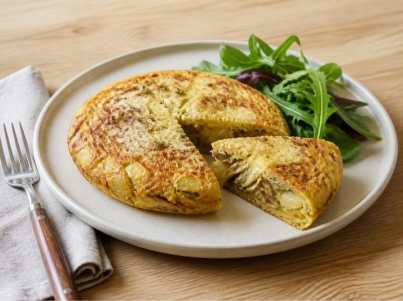 Omelette parmentière aux champignons