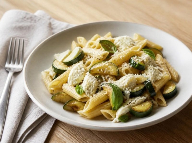 Pâtes aux courgettes et mozzarella