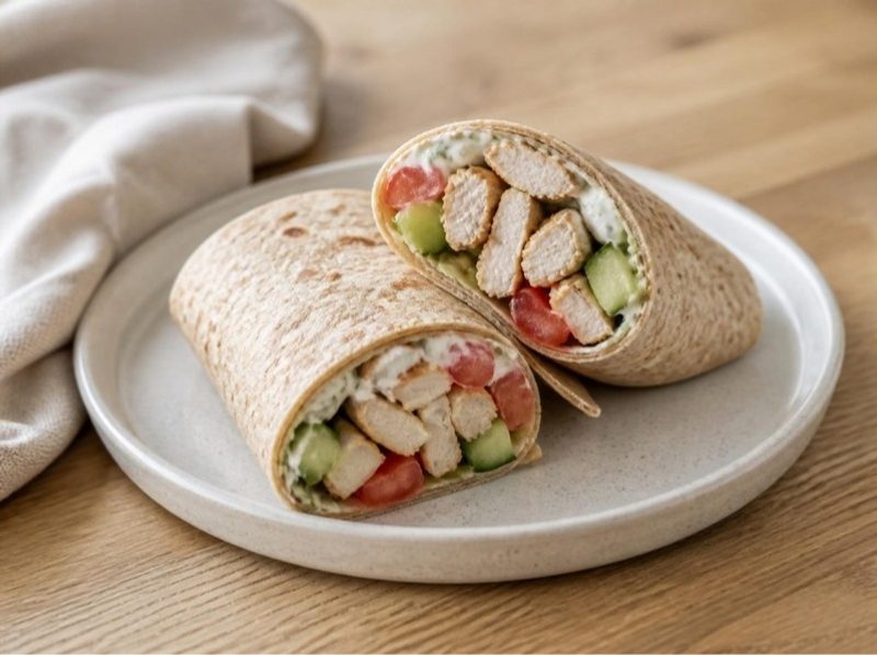 Wraps de poulet, sauce skyr-citron